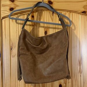 Merona Tan Hobo Bag with Fringe